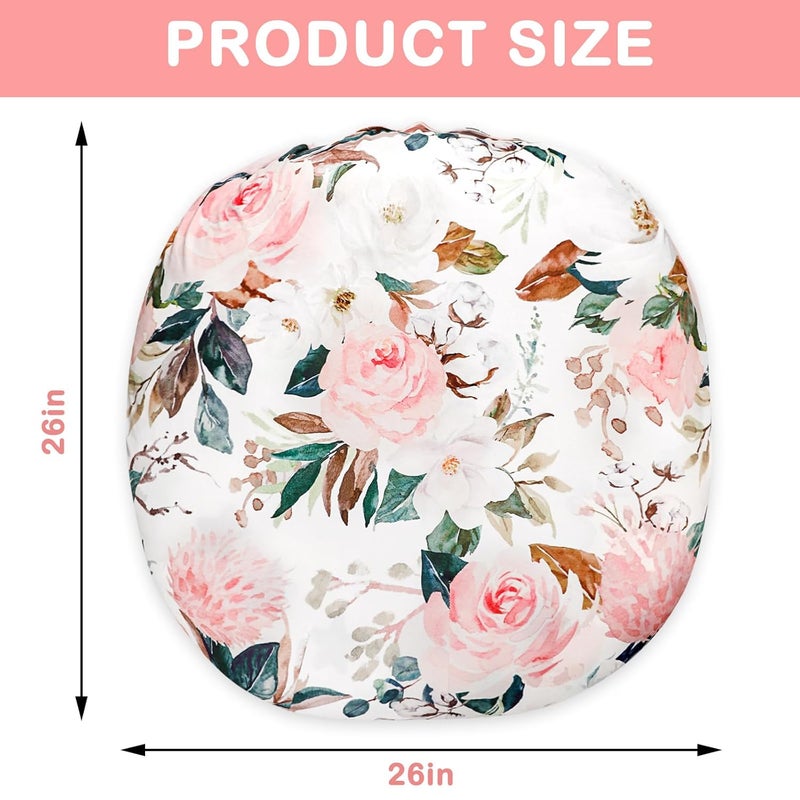 DILIMI Newborn Lounger Cover, Soft Comfortable Baby Lounger Cover, 1 Pack Reversible Removable Slipover for Infant Lounger Pillow, Pink Floral (Lounger not Included) - Image 4